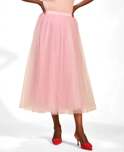 Isaac Mizrahi Women's Tulle Full Midi Skirt In Pink
