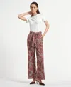 Isaac Mizrahi Women's Wide Leg Belted Plaid Pants In Multi