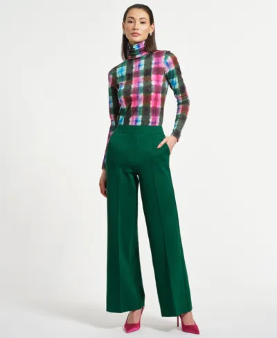 Isaac Mizrahi Women's Wide Leg Ponte Pants In Green