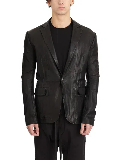 ISAAC SELLAM ISAAC SELLAM 1 BUTTON LEATHER BLAZER