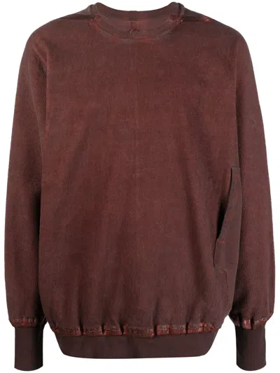 Isaac Sellam Experience Acid-wash Crew Neck Jumper In Red