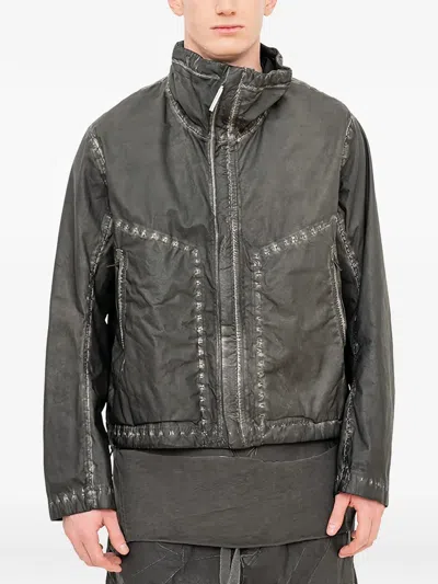 Isaac Sellam Experience Clairvoyant Membrane Leather Jacket In Gray