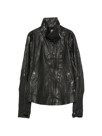 Isaac Sellam Experience Crinkled Leather Jacket In Black