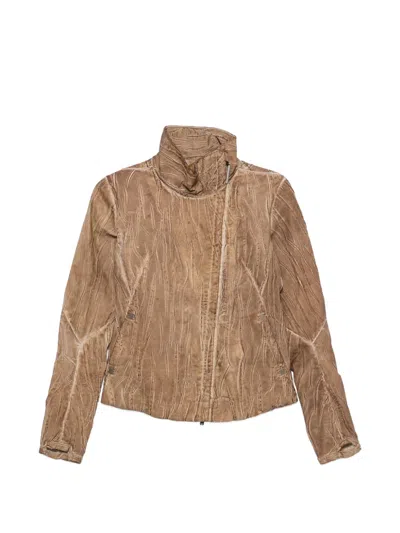 Isaac Sellam Experience Crinkled-effect Jacket In Brown