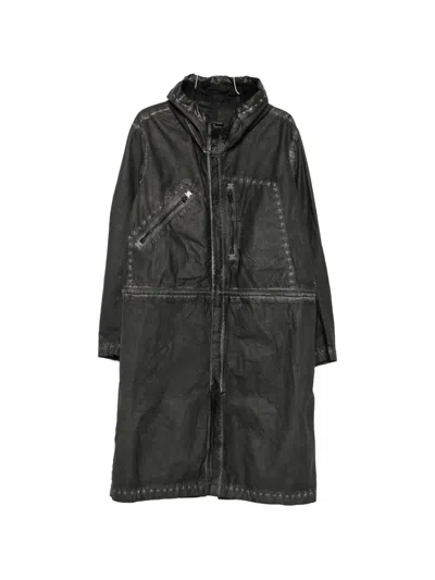 Isaac Sellam Experience Etanche Hooded Coat In Black
