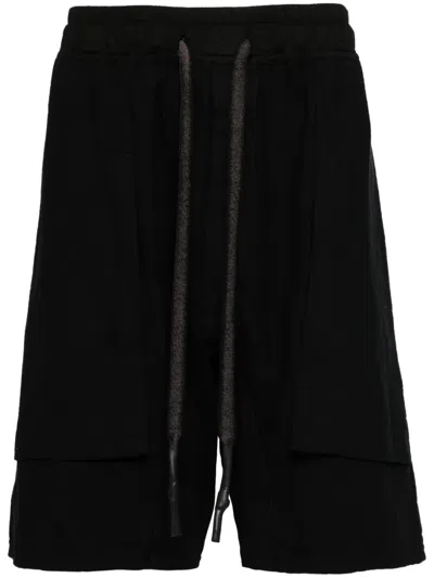 Isaac Sellam Experience Gusset-detail Organic Cotton Track Shorts In Black