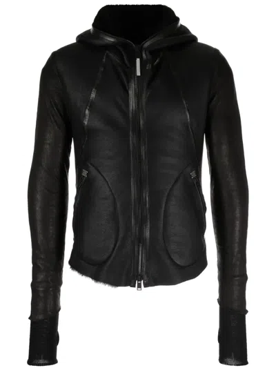 Isaac Sellam Experience Hooded Leather Jacket In Black
