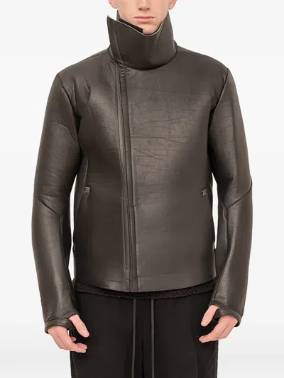 Isaac Sellam Experience Imparable High-neck Zip-up Jacket In Brown