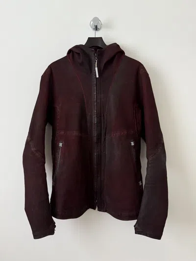 Pre-owned Isaac Sellam Experience Lascar Stretch Dirtyred Astro Leather Jacket