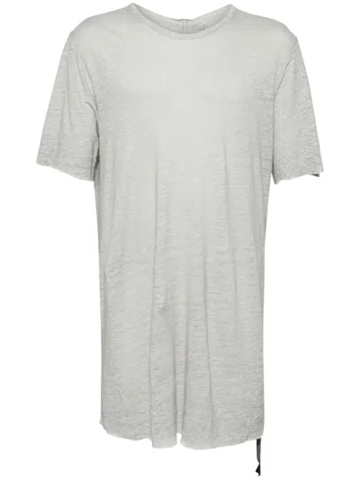 Isaac Sellam Experience Leather-strap Linen T-shirt In Grey
