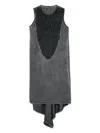 Isaac Sellam Experience Leather-trim Midi Dress In Grey