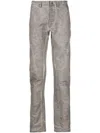 Isaac Sellam Experience Logo-plaque Crease-effect Tapered Trousers In Grey