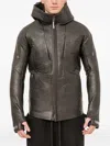 Isaac Sellam Experience Malfeiteur Hooded Zip-up Leather Jacket In Black