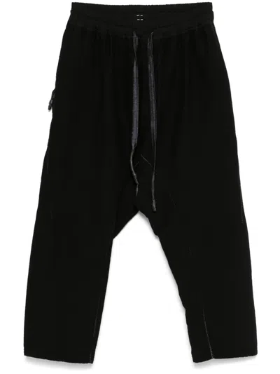 Isaac Sellam Experience Cotton Jersey Drop-crotch Trousers In Black