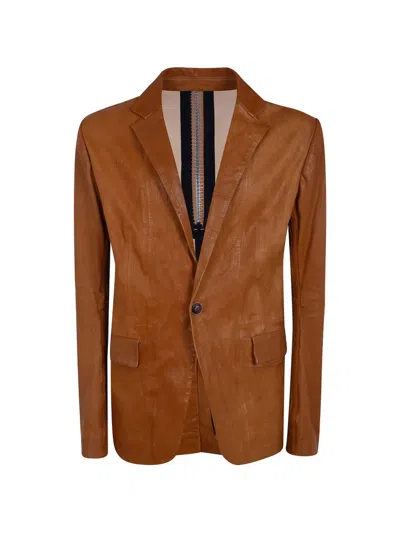 Isaac Sellam Experience Pionnier Exposed-seam Blazer In Brown