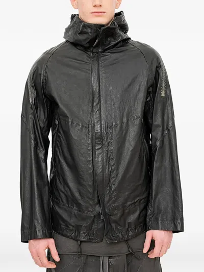 Isaac Sellam Experience Prevenant Membrane Hooded Leather Jacket In Black