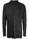 Isaac Sellam Experience Raw-cut Edge Leather Shirt In Grau