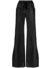 Isaac Sellam Experience Wide-leg Drawstring Leather Trousers In Black