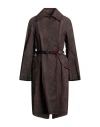 Isaac Sellam Experience Woman Overcoat Cocoa Size 8 Linen In Brown