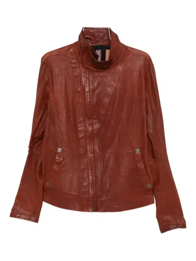 Isaac Sellam Experience Zip-fastening Leather Jacket In Brown