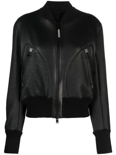 Isaac Sellam Experience Zip-up Leather Bomber Jacket In Black