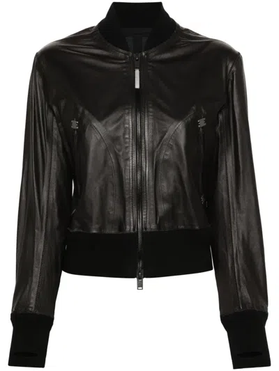 Isaac Sellam Experience Zip-up Leather Bomber Jacket In Black