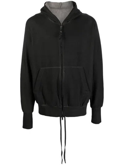 Isaac Sellam Experience Zipped Cotton Hoodie Jacket In Grau