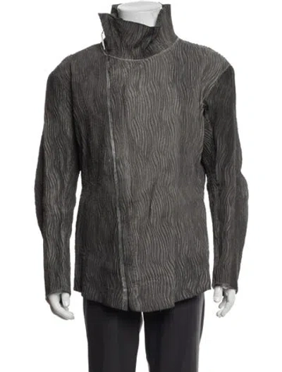 Pre-owned Isaac Sellam Lambskin Patterned Jacket In Grey