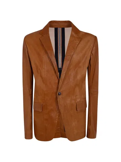 Isaac Sellam 'pionnier' Nappa Stretch Classic Blazer In Orange