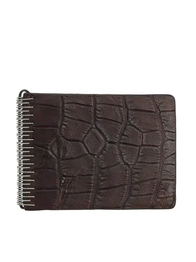 Isaac Sellam Portafoglio In Pelle Di Alligatore In Brown