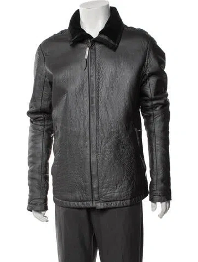 Pre-owned Isaac Sellam 'reflective' Lambskin Moto Jacket In Gray