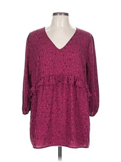 Pre-owned Isabel 3/4 Sleeve Blouse In Purple