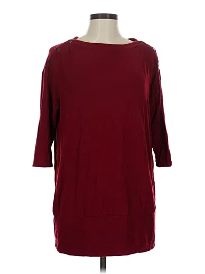 Pre-owned Isabel 3/4 Sleeve Top Burgundy Boatneck Tops