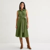 Isabel & Nina Womens Sleeveless Midi Shirt Dress In Green
