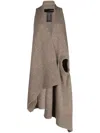 Isabel Benenato Asymmetric Sleeveless Vest In Brown