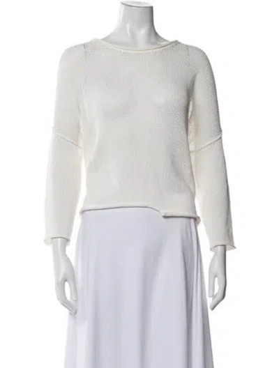 Pre-owned Isabel Benenato Bateau Neckline Long Sleeve Top In Neutrals