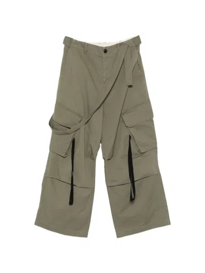 Isabel Benenato Belted Cargo Pants In Green