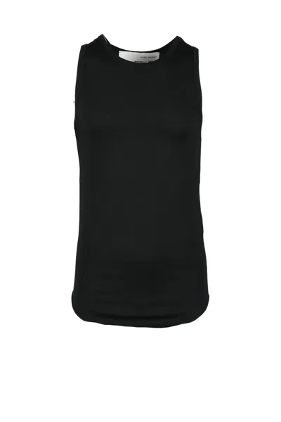 Isabel Benenato Black Cotton Tank Top