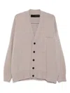 Isabel Benenato Button-fastening Cardigan In Neutral