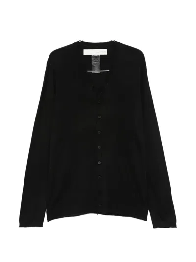 Isabel Benenato Button V-neck Cardigan In Black