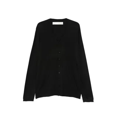 Isabel Benenato Button V-neck Cardigan In Black