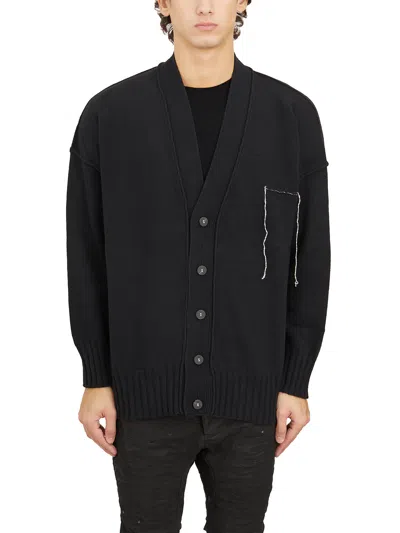 Isabel Benenato Cardigan In Casmere E Lana In Black