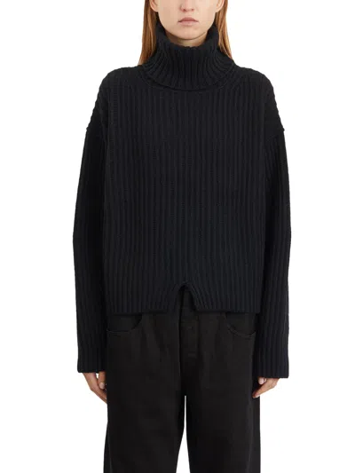 Isabel Benenato Cashmere And Wool Turtleneck Sweater In Black