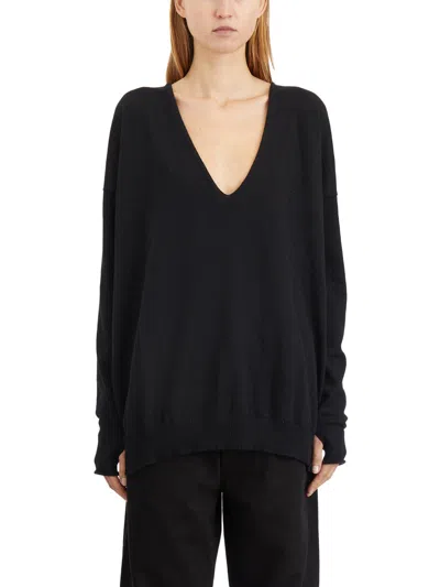 Isabel Benenato Cashmere V Neck Sweater In Black