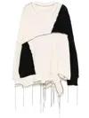 Isabel Benenato Colourblock Sweater In Neutrals