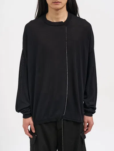 Isabel Benenato Cotton Crew Neck Sweater In Black