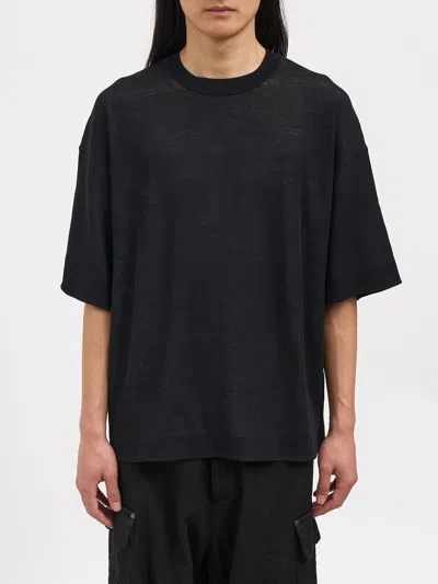 Isabel Benenato Crew Neck Cotton Sweater In Black