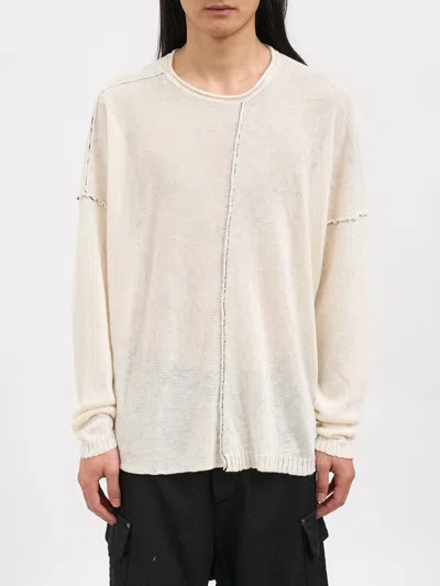 Isabel Benenato Crew Neck Linen Sweater In Neutral