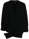 Isabel Benenato Cut-out Exposed-seam Jumper In Schwarz