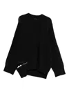 Isabel Benenato Distressed-detail Merino-blend Sweater In Black